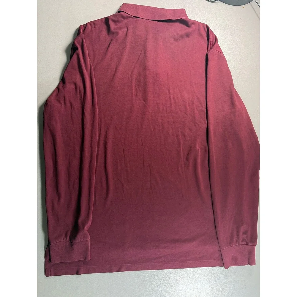Polo Ralph Lauren Polo Shirt Mens XL Burgundy Long Sleeve Pima Soft Touch Cotton